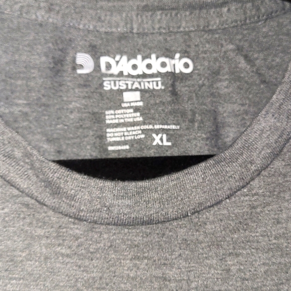 D'ADDARIO & CO. "Always True AUTHENTIC ACOUSTICS" Tee, Gray, Men's XL - Picture 4 of 5
